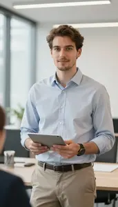 Successful Banking Professional Working On Laptop
