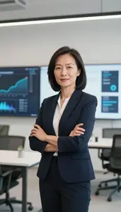 Successful Blockchain Investment Specialist Presenting Fintech Innovation
