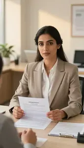 Successful Commercial Banker Conducting A Client Risk Assessment