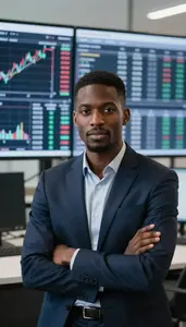 Successful Commodities Trader Reviewing Live Market Data Feeds