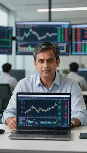 Successful Day Trader Evaluating Market Volatility