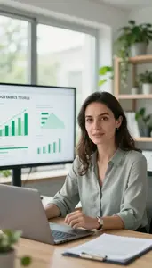 Successful Esg Investment Specialist Analyzing Sustainability Metrics