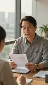 Successful Family Office Advisor Reviewing Client Account Statements