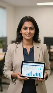 Successful Financial Planning Manager Analyzing Profit And Loss Statements