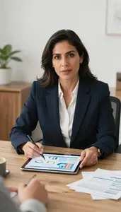 Successful Financial Planner Developing A Budget Plan