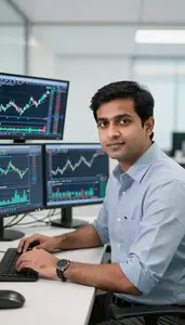 Successful Options Trader Executing Trades On A Trading Terminal