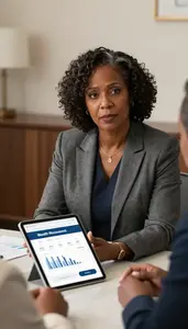 Successful Private Wealth Specialist Consulting With A High Net Worth Client