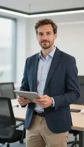 Successful Sales Executive Working On Laptop