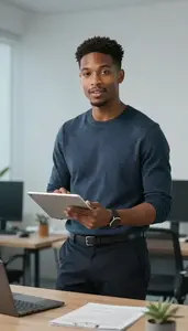 Successful Social Media Manager Working On Laptop