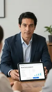 Wealth Strategist Consulting With A High Net Worth Client Stock Photo