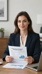 Woman Finance Professional Discussing Long Term Financial Goals
