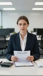 Woman Finance Professional Evaluating A Commercial Loan Package