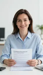 Woman Finance Professional Analyzing Regulatory Compliance Reports