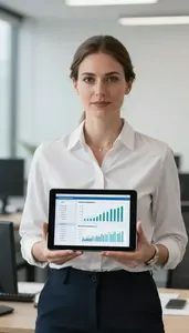 Woman Finance Professional Evaluating Portfolio Risk Exposure