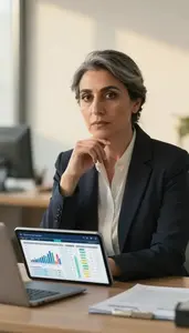 Woman Investment Professional Evaluating Departmental Spending