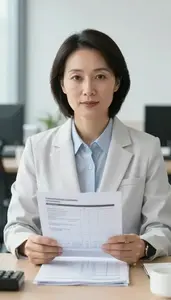 Woman Investment Professional Reviewing Actuarial Tables
