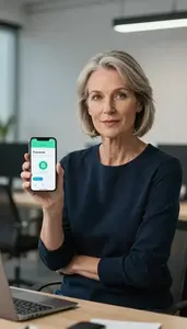 Woman Investment Professional Exploring Blockchain Technology Solutions
