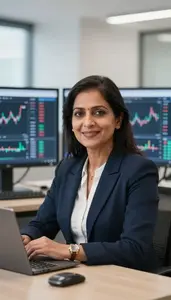 Woman Investment Professional Rebalancing Investment Portfolio