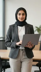 Account Manager Reviewing Documents In Office