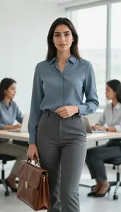 Administrative Manager At Desk In Modern Office