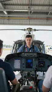 Airport Ground Piloting Helicopter Sky In An Airplane Cockpit In Professional