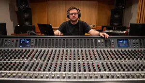 Announcer Engineering Sound Mixing In A Songwriters Writing Room In Professional