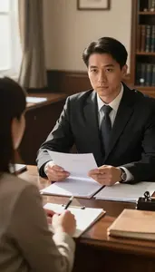 Arbitrator Mediating Dispute Between In A Notary Public Office In Professional