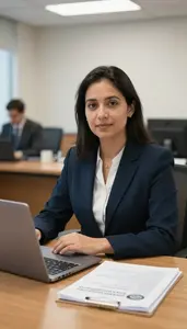 Auditor Evaluating Government Risk In An Ethics Review Board Room In