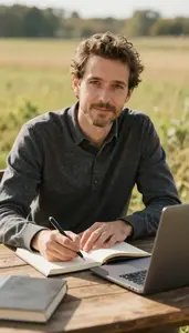 Author Writing Novel Desk In A Novelists Writing Study In Professional Setting