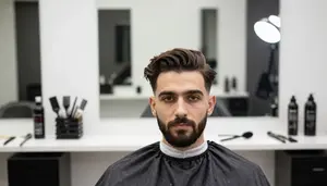 Barber Giving Classic Barber In A Cosmetology Salon Station In Professional