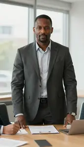 Business Analyst At Desk In Modern Office