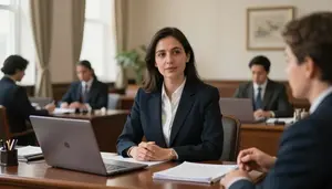 Campaign Manager Lobbying Government Officials In A Government Relations Office