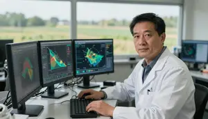Climate Scientist Analyzing Climate Data In An Atmospheric Research Station