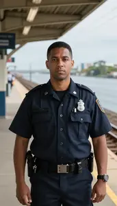 Coast Guard Enforcing Maritime Laws A Transit Rail Station Platform