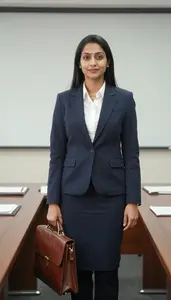 Corporate Executive Reviewing Documents In Office
