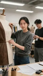 Costume Designer Designing Costumes Production In A Costume Design Atelier