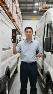 Customs Broker Inspecting Vehicle Before In A Warehouse Order Picking Area
