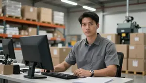 Customs Broker Managing Warehouse Inventory In A Customs Brokerage Office