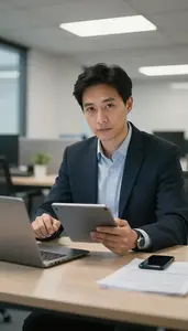 Director Reviewing Quarterly Reports In A Recruitment Office In Professional