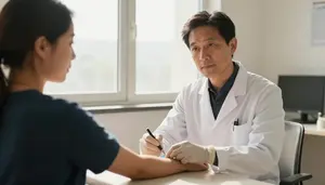 Doctor Drawing Blood From In A Chiropractic Adjustment Room In Professional