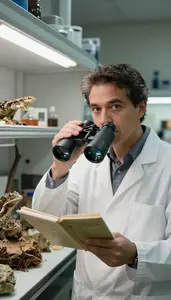 Ecologist Observing Animal Behavior In A Herpetology Research Laboratory