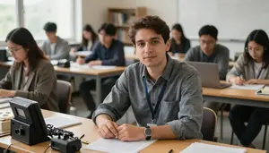 Economist Studying Human Cultures In A Philosophy Seminar Room In Professional