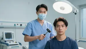 Emt Checking Patients Reflexes In A Hospital Examination Room In Professional