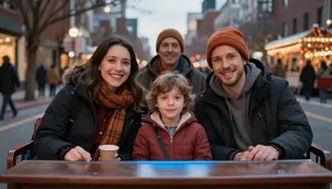 Family Watching Thanksgiving Day Parade On Tv
