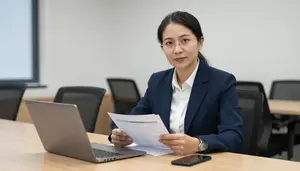 Financial Advisor Conducting Market Research In A Corporate Training Room