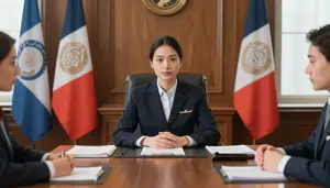 Foreign Service Representing Nation Diplomatic In A Diplomatic Negotiation Room