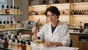 Fragrance Consultant Blending Perfume Fragrances In A Perfume Blending