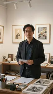 Gallery Director Directing Gallery Exhibition In A Gallery Directors Office