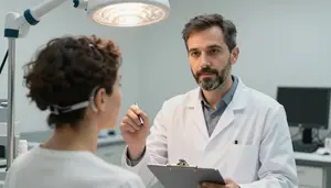 Gastroenterologist Fitting Patient Hearing In A Radiology Imaging Department
