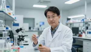 Geophysicist Studying Material Properties In A Quantum Computing Research Lab